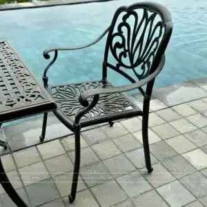 Alternative view of Bộ bàn ghế sân vườn BG-03N màu nâu bàn D100cm