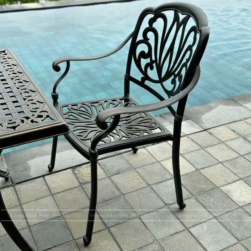 Bộ bàn ghế sân vườn BG-03CNM màu nâu 8 ghế - Ảnh 2