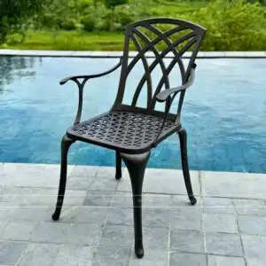 Alternative view of Bộ bàn ghế sân vườn BG-19N màu nâu bàn D100cm