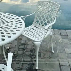 Alternative view of Bộ bàn ghế sân vườn màu trắng 6 ghế BG21-D120T