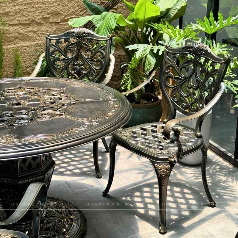 Bộ bàn ghế sân vườn màu nâu 6 ghế BG-22TN - Ảnh 2