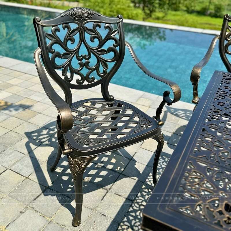 Bộ bàn ghế sân vườn BG-22CNN màu nâu 6 ghế - Ảnh 2