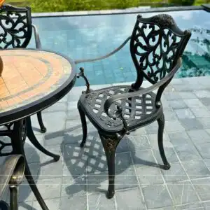 Alternative view of Bộ bàn ghế sân vườn BG22-D84M màu nâu bàn D84cm