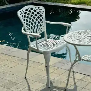 Alternative view of Bộ bàn ghế sân vườn màu trắng 8 ghế BG-26ET