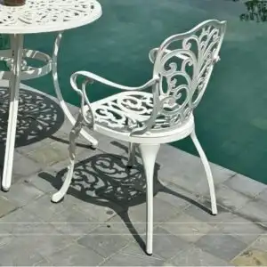 Alternative view of Bộ bàn ghế ban công BG10-D60T màu trắng bàn D60cm