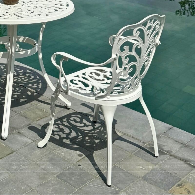 Bộ bàn ghế ban công BG10-D80T màu trắng - Ảnh 2