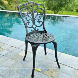 Alternative view of Bộ bàn ghế ban công BG-14N nhôm đúc màu nâu bàn D70cm