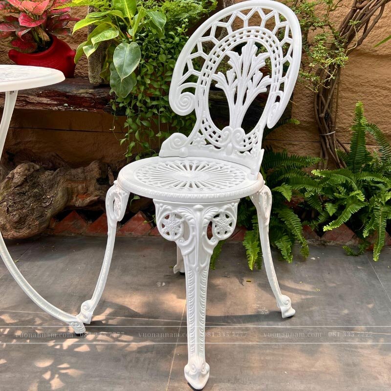 Bộ bàn ghế ban công BG-28T màu trắng bàn D65cm - Ảnh 3