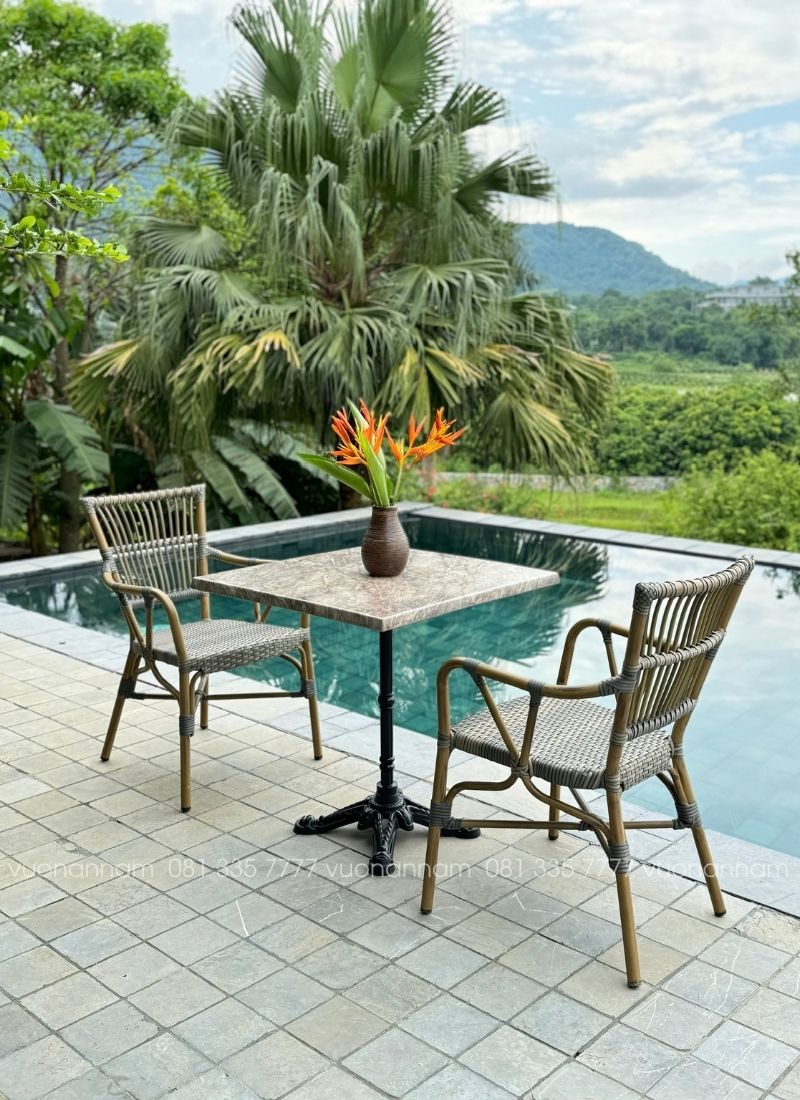 Bộ bàn ghế ban công giả mây BC-07 - Ảnh 4