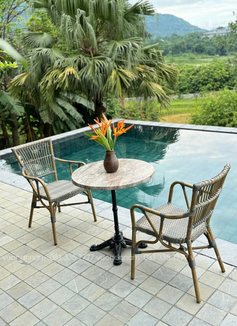 Bộ bàn ghế ban công giả mây BC-07 - Ảnh 3