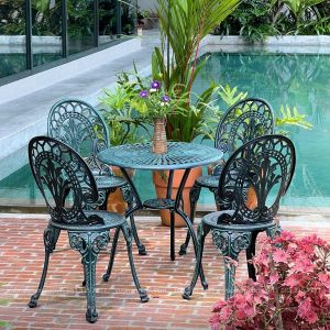 Bộ bàn ghế sân vườn BG-028 bàn tròn D65cm
