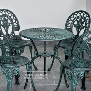 Bộ bàn ghế sân vườn BG-028 bàn tròn D65cm