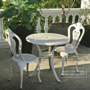 Bộ bàn ghế ban công BG-02 bàn tròn D70cm