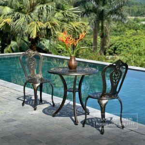 Bộ bàn ghế ban công BG-02 bàn tròn D70cm