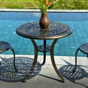 Bộ bàn ghế ban công BG-02 bàn tròn D70cm
