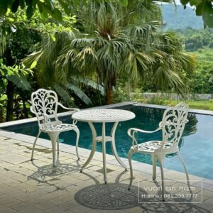 Bộ bàn ghế ban công BG-11 bàn tròn D70cm