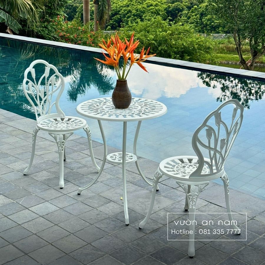 Bộ bàn ghế ban công BG-12 bàn tròn D60cm