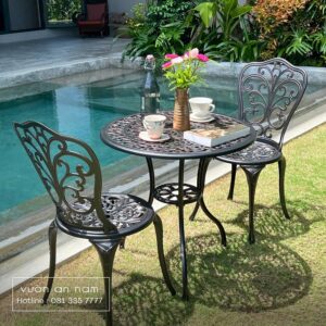 Bộ bàn ghế ban công BG-14 bàn tròn D70cm