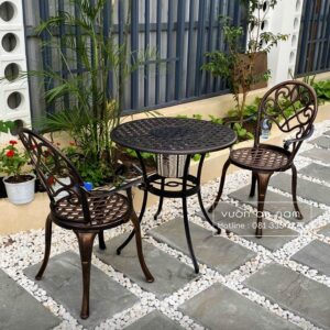 Bộ bàn ghế ban công BG-17 bàn tròn D70cm