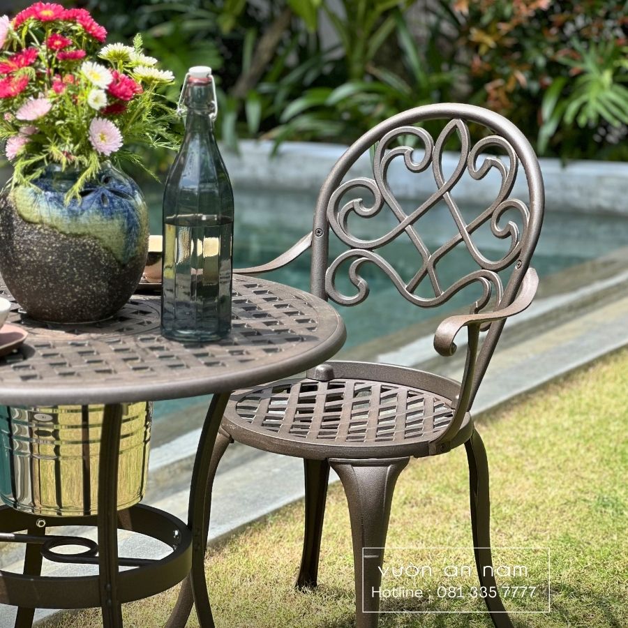 Bộ bàn ghế ban công BG-17 bàn tròn D70cm