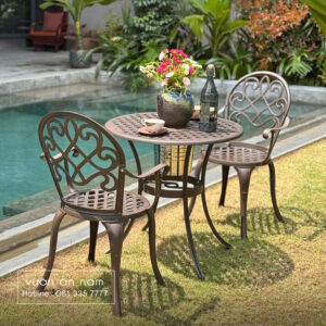 Bộ bàn ghế ban công BG-17 bàn tròn D70cm