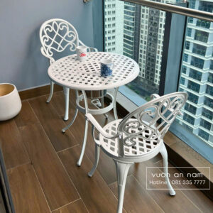 Bộ bàn ghế ban công BG-17 bàn tròn D70cm