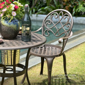 Bộ bàn ghế ban công BG-17 bàn tròn D70cm