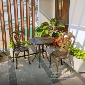 Bộ bàn ghế ban công BG02-D65 bàn tròn D65cm