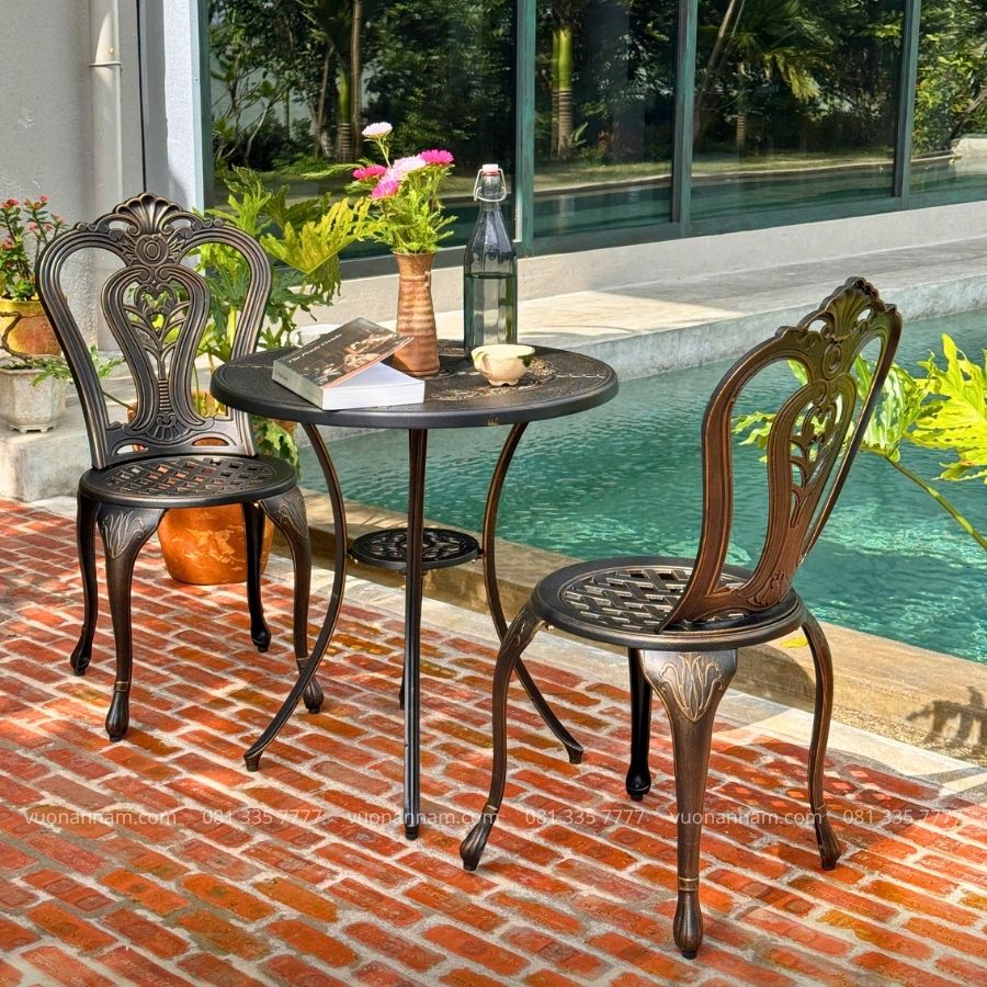 Bộ bàn ghế ban công BG02-D65 bàn tròn D65cm