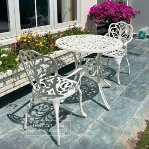 Bộ bàn ghế ban công BG10-D80T màu trắng