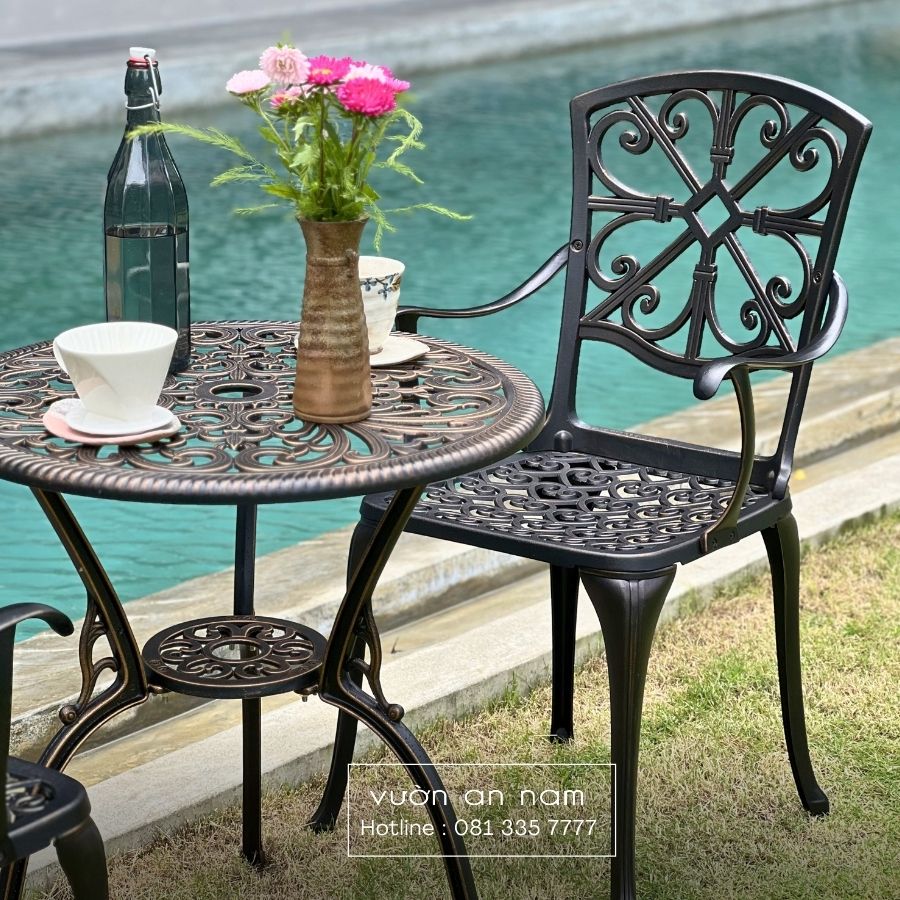 Bộ bàn ghế ban công BG-29 bàn tròn D60cm