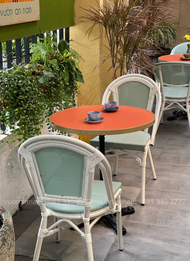 Bộ bàn ghế cafe ngoài trời BCF-09X gồm 2 ghế và 1 bàn cho quán cafe sân vườn