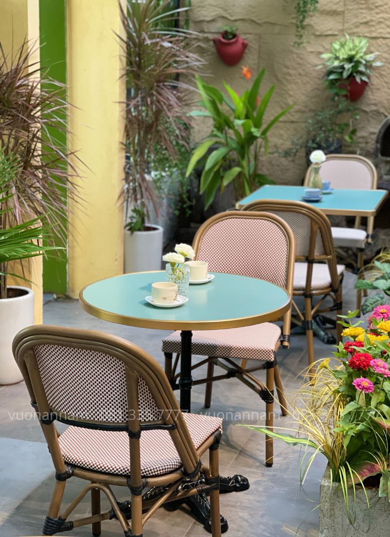 Bộ bàn ghế cafe ngoài trời BCF-15D gồm 2 ghế và 1 bàn phong cách hiện đại