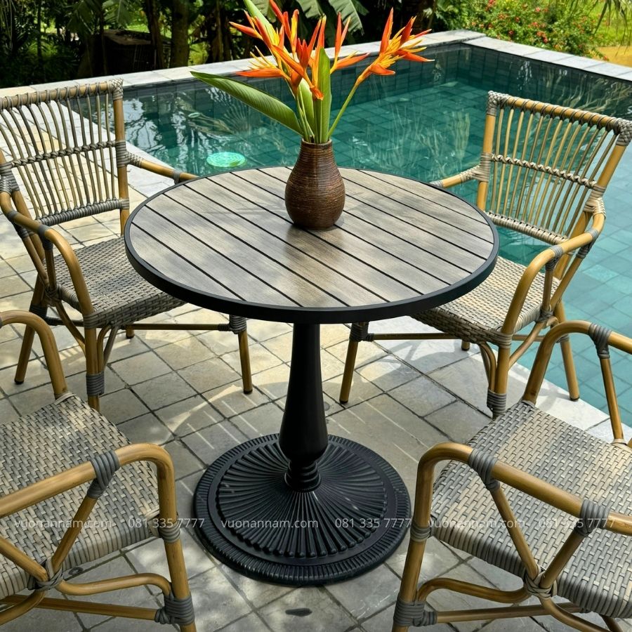 Bộ bàn ghế cafe ngoài trời BCF-GC07 1 bàn và 4 ghế