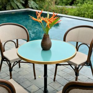 Bộ bàn ghế cafe ngoài trời BTL-GC14 bàn BC-D70X cao cấp