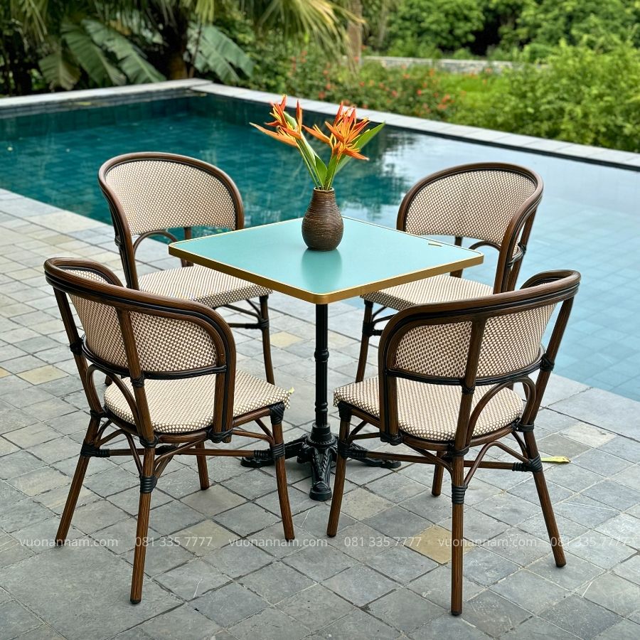 Bộ bàn ghế cafe ngoài trời BTL-GC14 bàn BC-D70X cao cấp