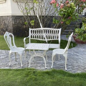 Bộ bàn ghế công viên nhôm đúc CV-05V