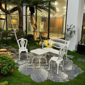Bộ bàn ghế công viên nhôm đúc CV-05V