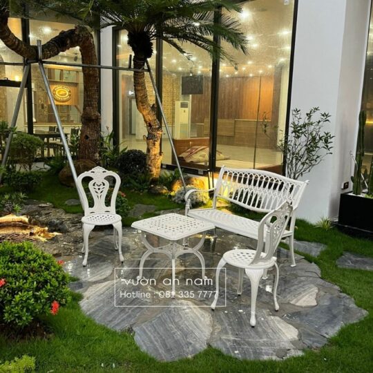 Bộ bàn ghế công viên nhôm đúc CV-05V