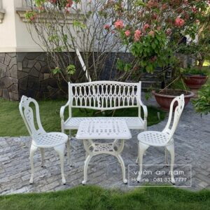 Bộ bàn ghế công viên nhôm đúc CV-05V