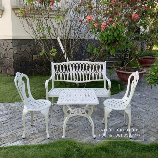 Bộ bàn ghế công viên nhôm đúc CV-05V