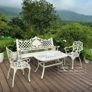 Bộ bàn ghế công viên nhôm đúc CV-06CN