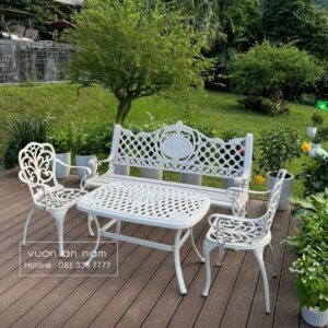 Bộ bàn ghế công viên nhôm đúc CV-06CN