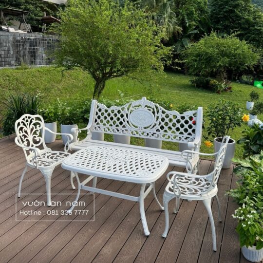 Bộ bàn ghế công viên nhôm đúc CV-06CN