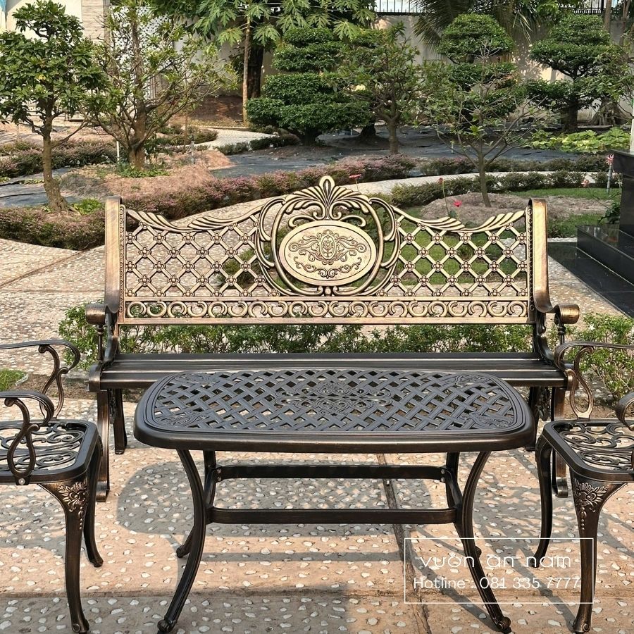 Bộ bàn ghế công viên nhôm đúc CV-06E