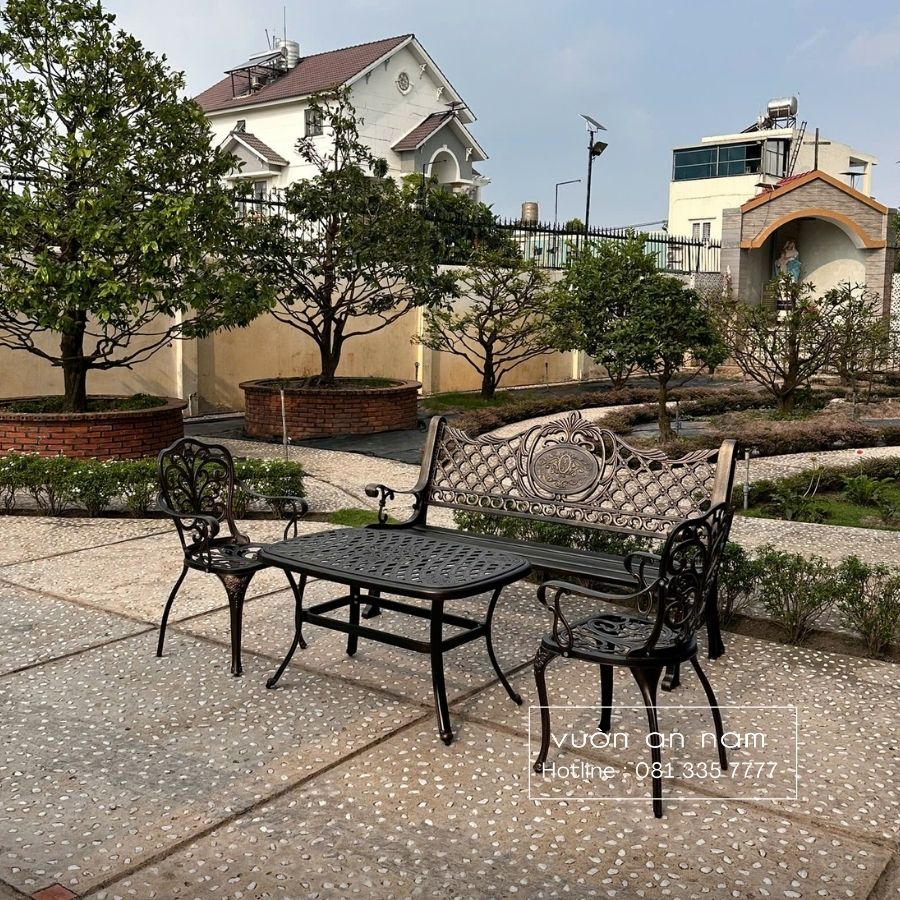 Bộ bàn ghế công viên nhôm đúc CV-06E