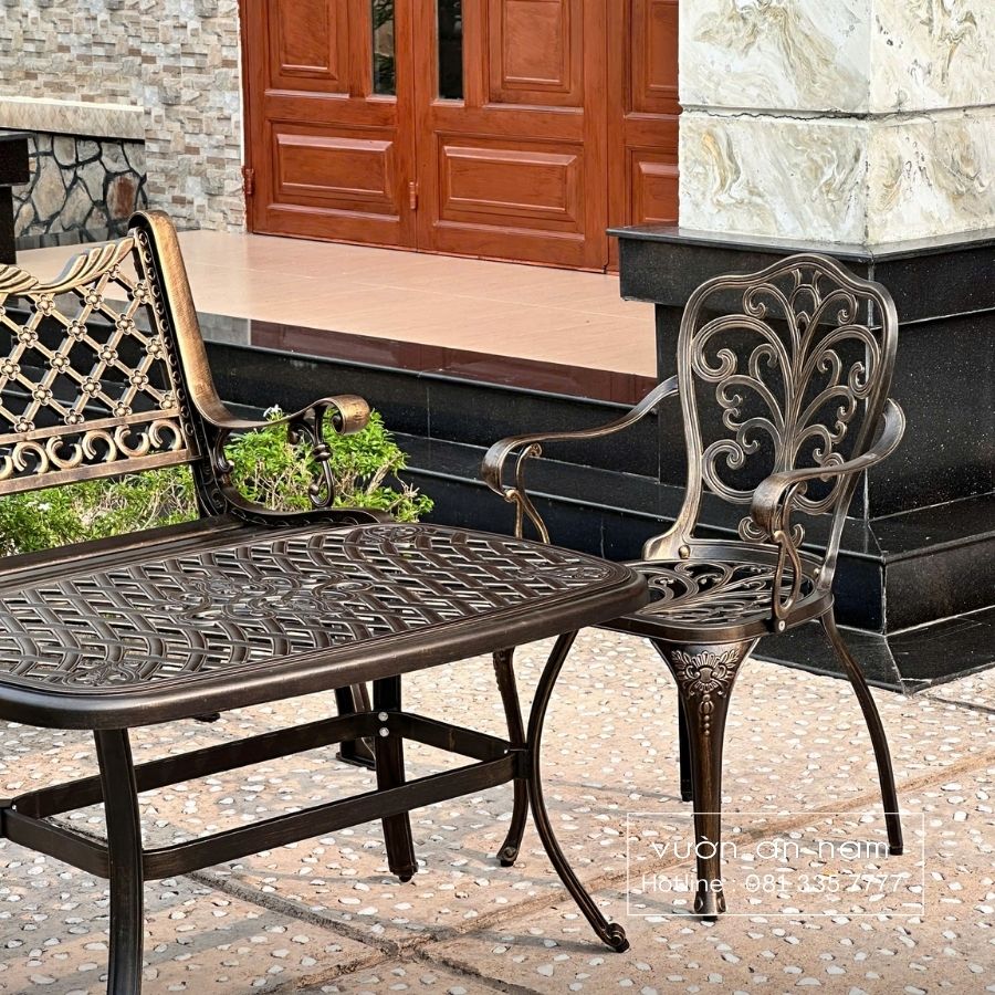Bộ bàn ghế công viên nhôm đúc CV-06E