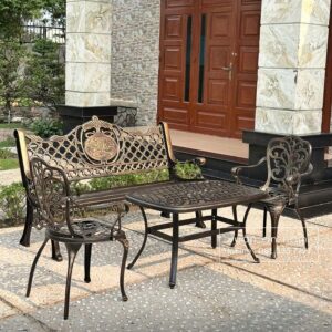 Bộ bàn ghế công viên nhôm đúc CV-06E