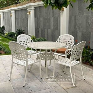 Bộ bàn ghế ngoài trời BG-04 bàn tròn D100cm