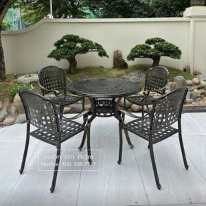 Bộ bàn ghế ngoài trời BG-04 bàn tròn D100cm